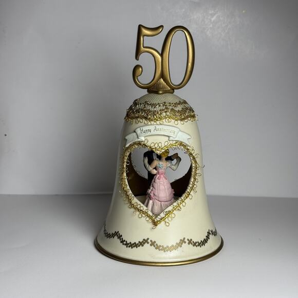 Vintage Enesco 50th Anniversary Bell Music Box Works Bin 2710(01) RARE, GIFT - Picture 2 of 11